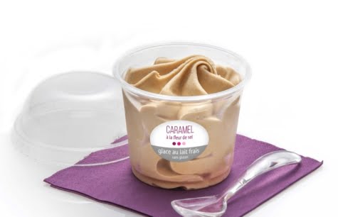 Petits pots de glace artisanale à emporter