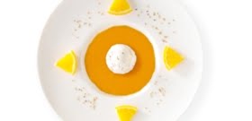 Soupe fraîche de mangue, glace sésame blanc