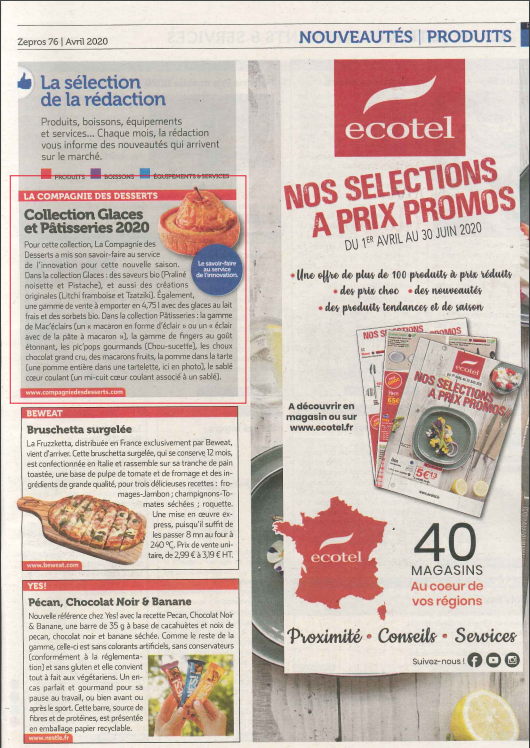Collection Glaces et Pâtisseries 2020