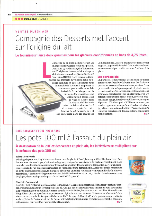 La Compagnie des Desserts met l'accent sur l'origine du lait
