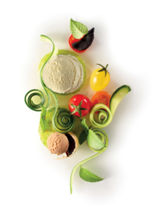 helados y sorbetes con materias primas saladas