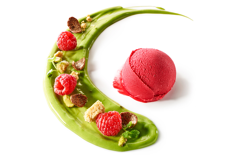 Parenthèse gourmande : pistache et sorbet Framboise