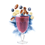 smoothie datil paradise (barido de dátiles, plátano y arándanos)